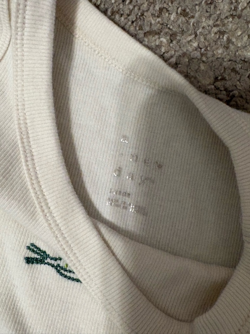 a new day White and Green Womens Tank Tops with Embroideries - Picture 4 of 5